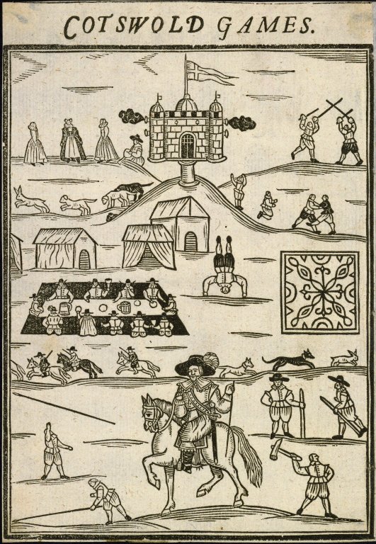 Image from 1636 depicting the Cotswold Games 