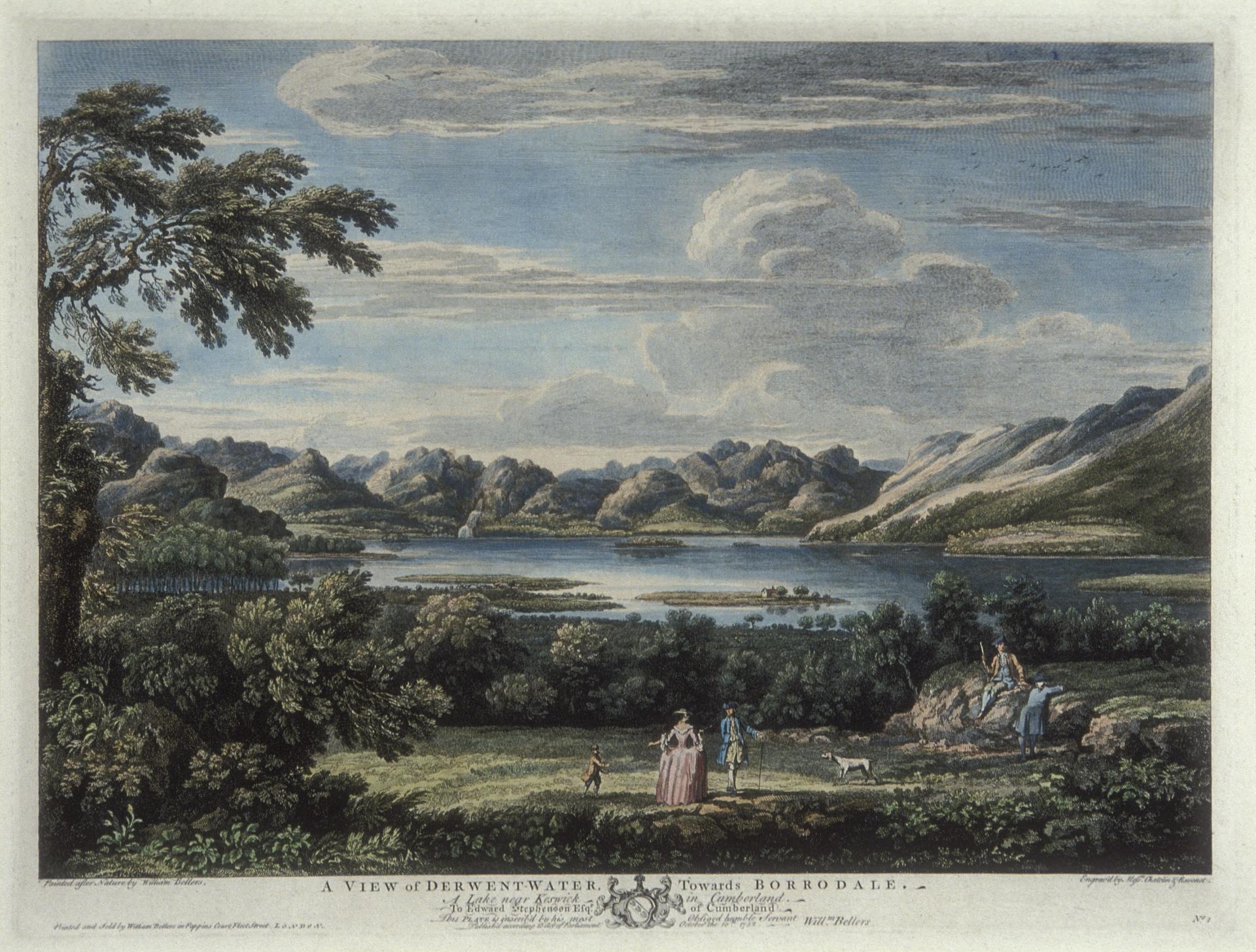 A view of Derwentwater towards Borrowdale, William Bellers 1774 © UK Government Art Collection  