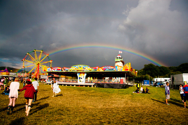 Carnival rainbow at the Big Chill Festival 