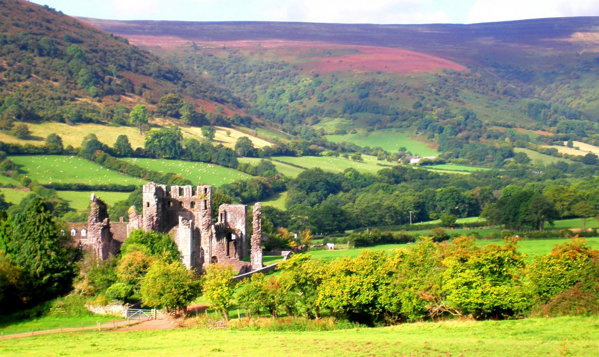 Llanthony Priory nestled in the Black Mountains