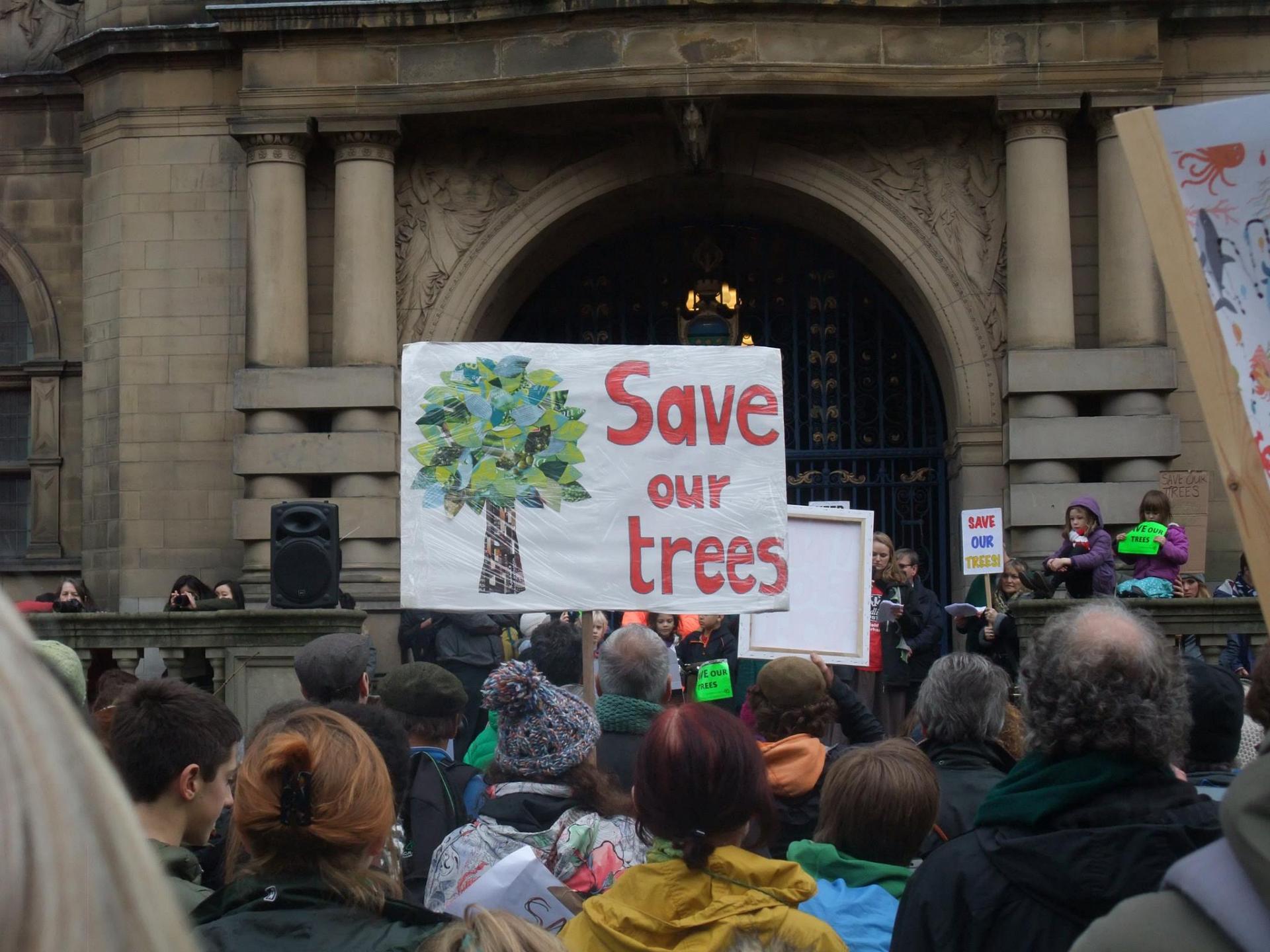 Sheffield trees protest march