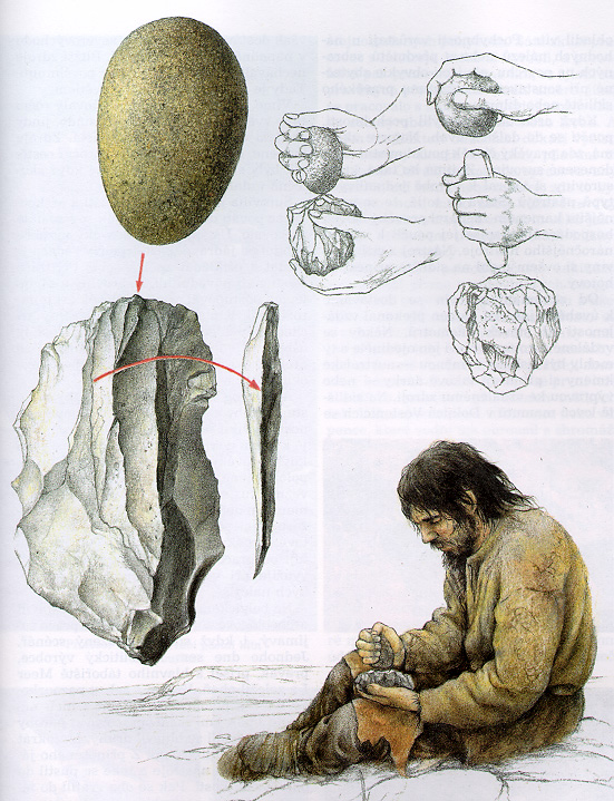 Stone Age flint knapping © Wikimedia CCL